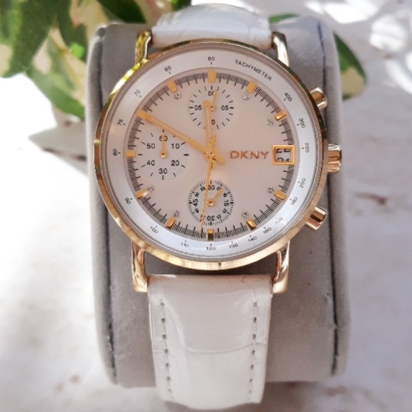 Dkny Accessories - DKNY Leather Chronograph Watch
